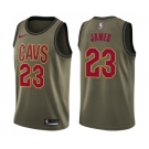 Youth Nike Cleveland Cavaliers #23 LeBron James Swingman Green Salute to Service NBA Jersey