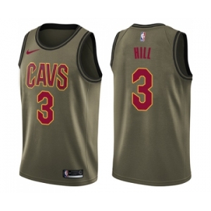 Youth Nike Cleveland Cavaliers #3 George Hill Swingman Green Salute to Service NBA Jersey