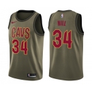Youth Nike Cleveland Cavaliers #34 Tyrone Hill Swingman Green Salute to Service NBA Jersey