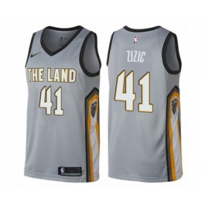 Youth Nike Cleveland Cavaliers #41 Ante Zizic Swingman Gray NBA Jersey - City Edition
