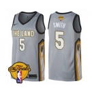 Youth Nike Cleveland Cavaliers #5 J.R. Smith Swingman Gray 2018 NBA Finals Bound NBA Jersey - City Edition