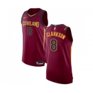 Youth Nike Cleveland Cavaliers #8 Jordan Clarkson Authentic Maroon NBA Jersey - Icon Edition
