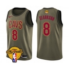 Youth Nike Cleveland Cavaliers #8 Jordan Clarkson Swingman Green Salute to Service 2018 NBA Finals Bound NBA Jersey