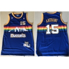 Denver Nuggets #15 Carmelo Anthony Blue Rainbow Swingman Throwback Jersey