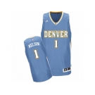 Men Adidas Denver Nuggets #1 Jameer Nelson Swingman Light Blue Road NBA Jersey