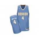 Men Adidas Denver Nuggets #4 Paul Millsap Swingman Light Blue Road NBA Jersey