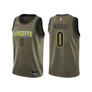 Men Nike Denver Nuggets #0 Emmanuel Mudiay Green Salute to Service NBA Swingman Jersey