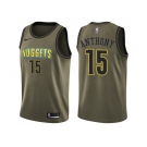 Men Nike Denver Nuggets #15 Carmelo Anthony Green Salute to Service NBA Swingman Jersey