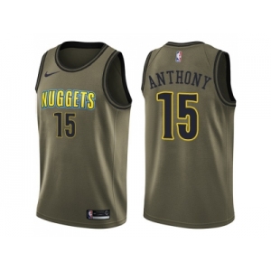 Men Nike Denver Nuggets #15 Carmelo Anthony Green Salute to Service NBA Swingman Jersey