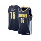 Men Nike Denver Nuggets #15 Nikola Jokic Navy Stitched NBA Swingman Jersey