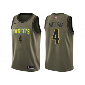 Men Nike Denver Nuggets #4 Paul Millsap Green Salute to Service NBA Swingman Jersey