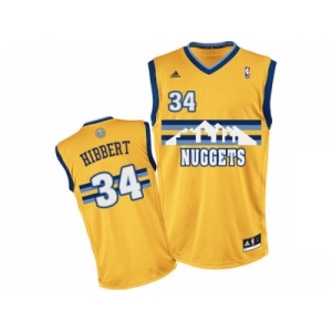 Men's Adidas Denver Nuggets #34 Roy Hibbert Authentic Gold Alternate NBA Jersey