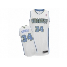 Men's Adidas Denver Nuggets #34 Roy Hibbert Authentic White Home NBA Jersey