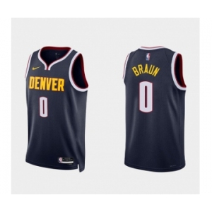 Men's Denver Nuggets #0 Christian Braun Navy 2022 Icon Edition Stitched Jersey