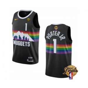 Men's Denver Nuggets #1 Michael Porter Jr. Black 2023 Finals City Edition Stitched Basketball Jersey