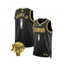 Men's Denver Nuggets #1 Michael Porter Jr. Black 2023 Finals Collection With NO.6 Patch Stitched Basketball Jersey