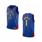 Men's Denver Nuggets #1 Michael Porter Jr. Blue 2022-23 Statement Edition With NO.6 PatchStitched Jersey