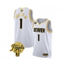 Men's Denver Nuggets #1 Michael Porter Jr. White 2023 Finals Collection With NO.6 Patch Stitched Basketball Jersey