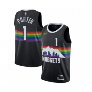 Men's Denver Nuggets #1 Michael Porter Swingman Black Basketball Jersey - 2019-20 City Edition