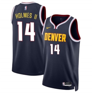 Men's Denver Nuggets #14 DaRon Holmes II Navy 2024 Draft Icon Edition Stitched Basketball Jersey