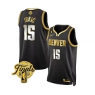 Men's Denver Nuggets #15 Nikola Jokic Black 2023 Finals Collection With NO.6 Patch Stitched Basketball Jersey