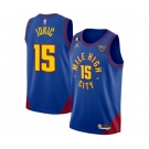 Men's Denver Nuggets #15 Nikola Jokic Blue 2022-23 Statement Edition With NO.6 Patch Stitched Jersey