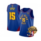 Men's Denver Nuggets #15 Nikola Jokic Blue 2023 Finals Statement Edition With NO.6 Patch Stitched Basketball Jersey