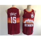 Men's Denver Nuggets #15 Nikola Jokic Swingman Red Basketball Jersey - 2020-21 City Edition