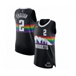 Men's Denver Nuggets #2 Alex English Authentic Black Basketball Jersey - 2019-20 City Edition