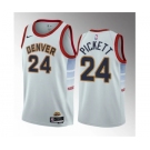 Men's Denver Nuggets #24 Jalen Pickett White 2023 Draft Icon Edition Stitched Basketball Jersey