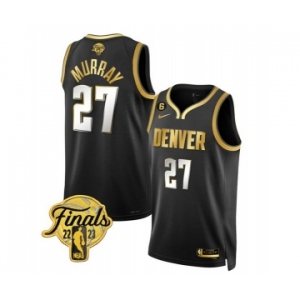 Men's Denver Nuggets #27 Jamal Murray Black 2023 Finals Collection With NO.6 Patch Stitched Basketball Jersey