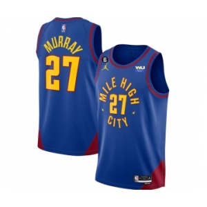 Men's Denver Nuggets #27 Jamal Murray Blue 2022-23 Statement Edition With NO.6 Patch Stitched Jersey