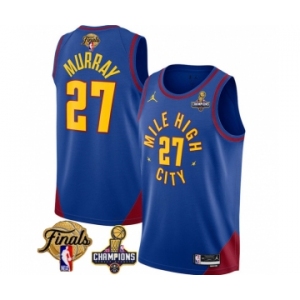 Men's Denver Nuggets #27 Jamal Murray Blue 2023 Nuggets Champions Patch And Finals Patch Statemenr Edition Stitched Basketball Jersey