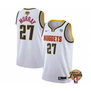 Men's Denver Nuggets #27 Jamal Murray White 2023 Finals Association Edition Stitched Basketball Jersey