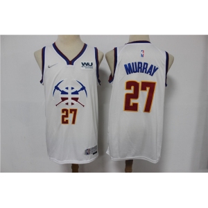 Men's Denver Nuggets #27 Jamal Murray White Nike Swingman 2021 Earned Edition Stitched Jersey With Sponsor Logo