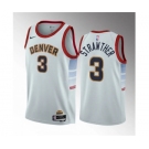 Men's Denver Nuggets #3 Julian Strawther White 2023 Draft Icon Edition Stitched Basketball Jersey