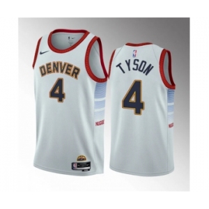 Men's Denver Nuggets #4 Hunter Tyson White 2023 Draft Icon Edition Stitched Basketball Jersey