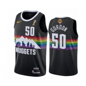 Men's Denver Nuggets #50 Aaron Gordon Black 2023 Finals Champions City Edition Stitched Basketball Jersey