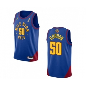 Men's Denver Nuggets #50 Aaron Gordon Blue 2023 Finals Champions Statement Edition Stitched Basketball Jersey