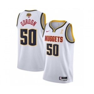 Men's Denver Nuggets #50 Aaron Gordon White 2023 Finals Association Edition Stitched Basketball Jersey