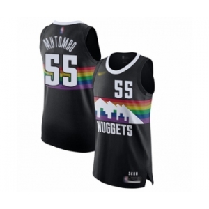 Men's Denver Nuggets #55 Dikembe Mutombo Authentic Black Basketball Jersey - 2019-20 City Edition