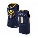 Men's Nike Denver Nuggets #0 Isaiah Thomas Authentic Navy Blue NBA Jersey - City Edition