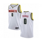 Men's Nike Denver Nuggets #0 Isaiah Thomas Authentic White NBA Jersey - Association Edition