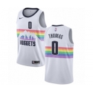 Men's Nike Denver Nuggets #0 Isaiah Thomas Authentic White NBA Jersey - City Edition