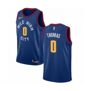 Men's Nike Denver Nuggets #0 Isaiah Thomas Swingman Blue NBA Jersey Statement Edition