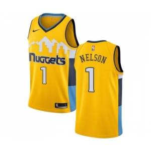 Men's Nike Denver Nuggets #1 Jameer Nelson Swingman Gold Alternate NBA Jersey Statement Edition