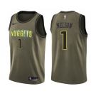 Men's Nike Denver Nuggets #1 Jameer Nelson Swingman Green Salute to Service NBA Jersey