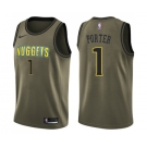 Men's Nike Denver Nuggets #1 Michael Porter Swingman Green Salute to Service NBA Jersey