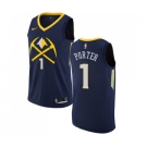 Men's Nike Denver Nuggets #1 Michael Porter Swingman Navy Blue NBA Jersey - City Edition