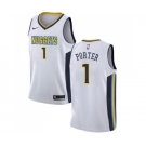 Men's Nike Denver Nuggets #1 Michael Porter Swingman White NBA Jersey - Association Edition